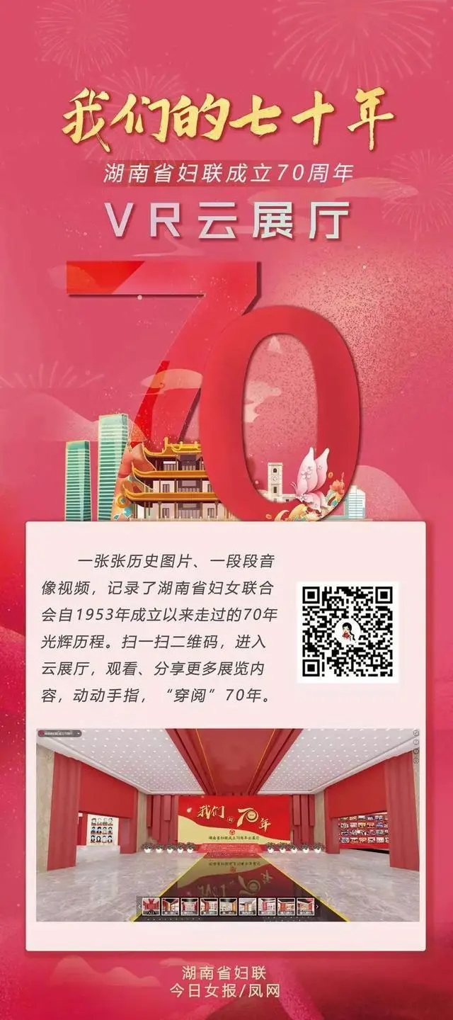 湖南省妇联成立70周年VR云展厅